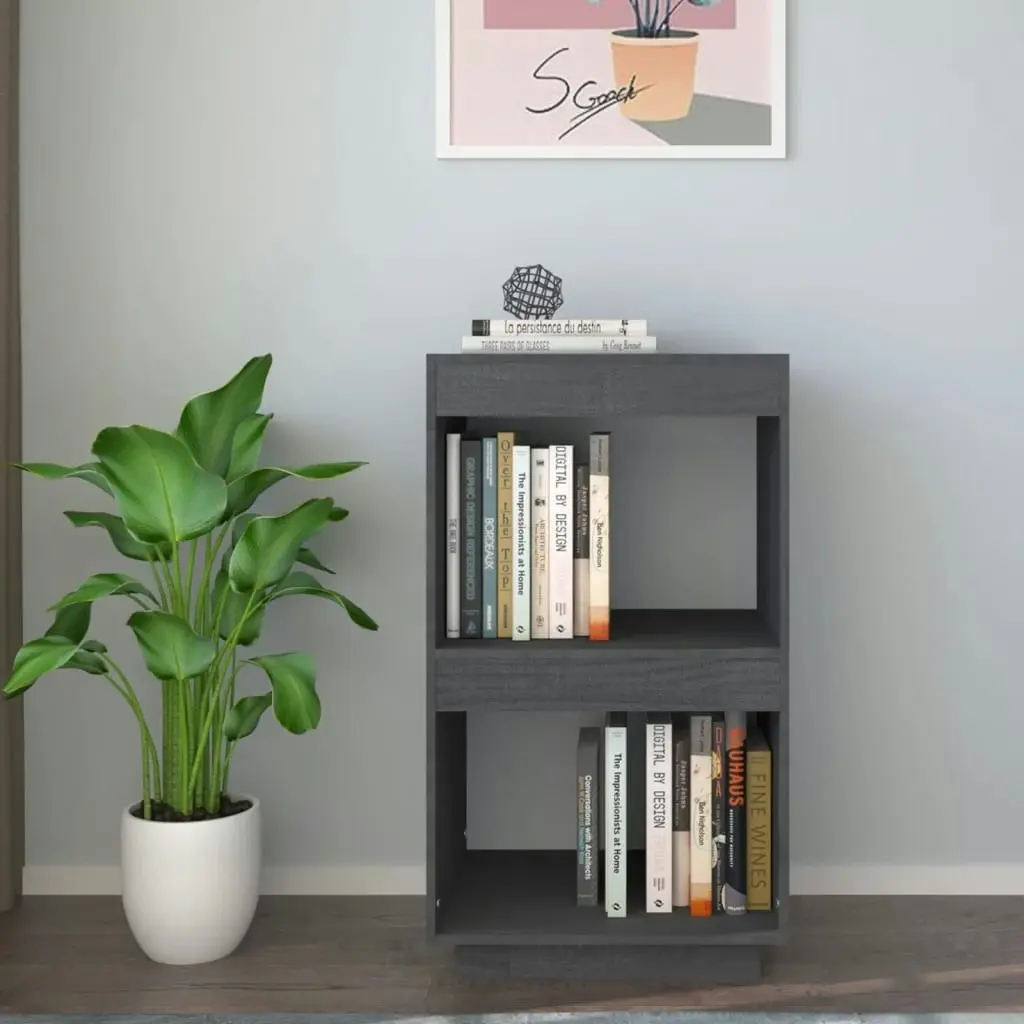 Book Cabinet Grey 40x35x71 cm Solid Pinewood 810841