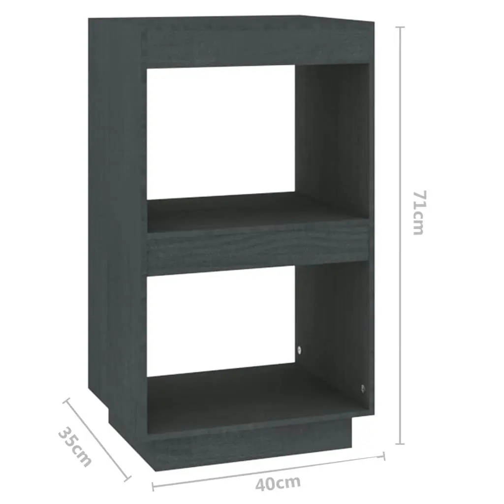 Book Cabinet Grey 40x35x71 cm Solid Pinewood 810841