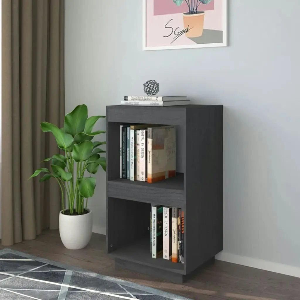 Book Cabinet Grey 40x35x71 cm Solid Pinewood 810841