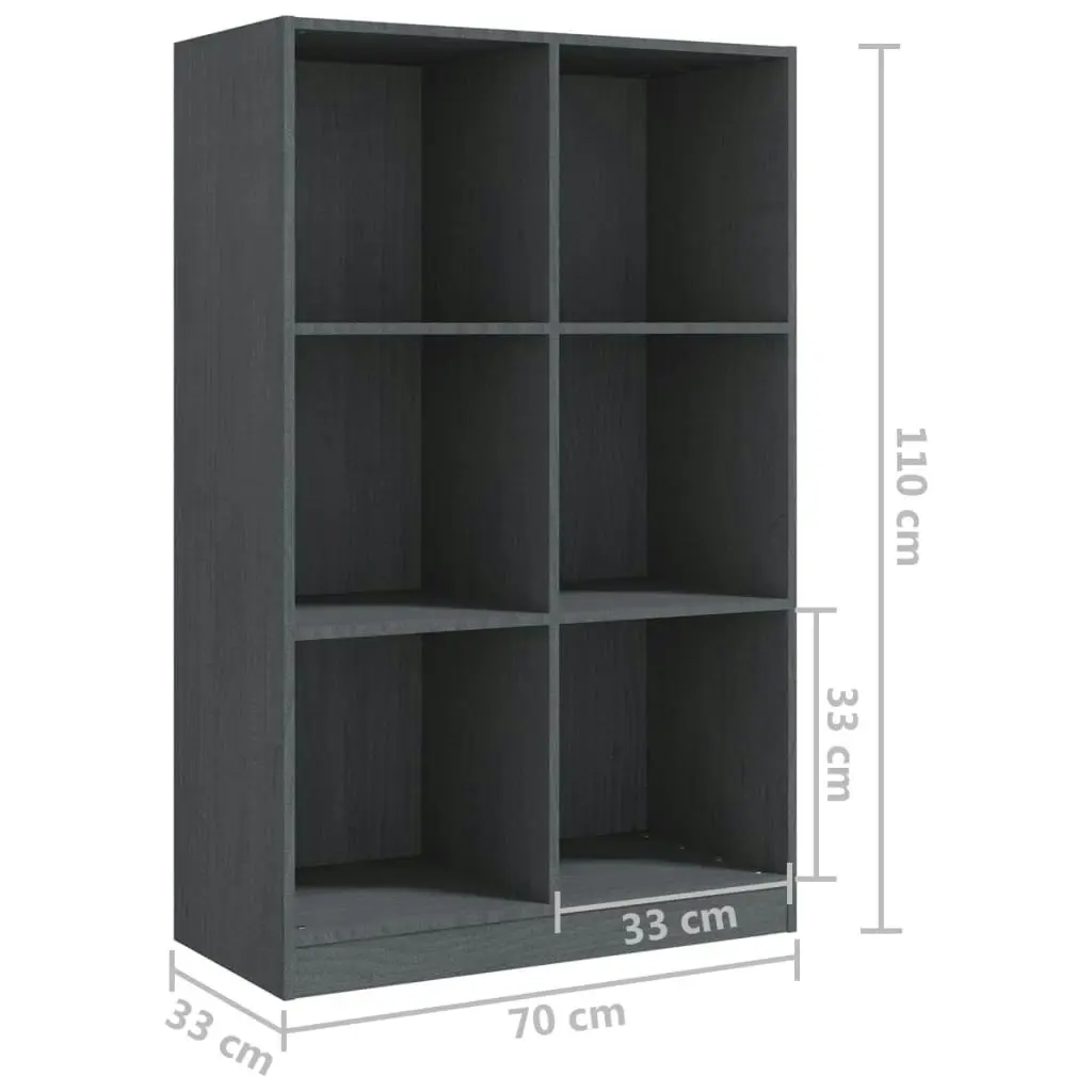 Book Cabinet Grey 70x33x110 cm Solid Pinewood 809956