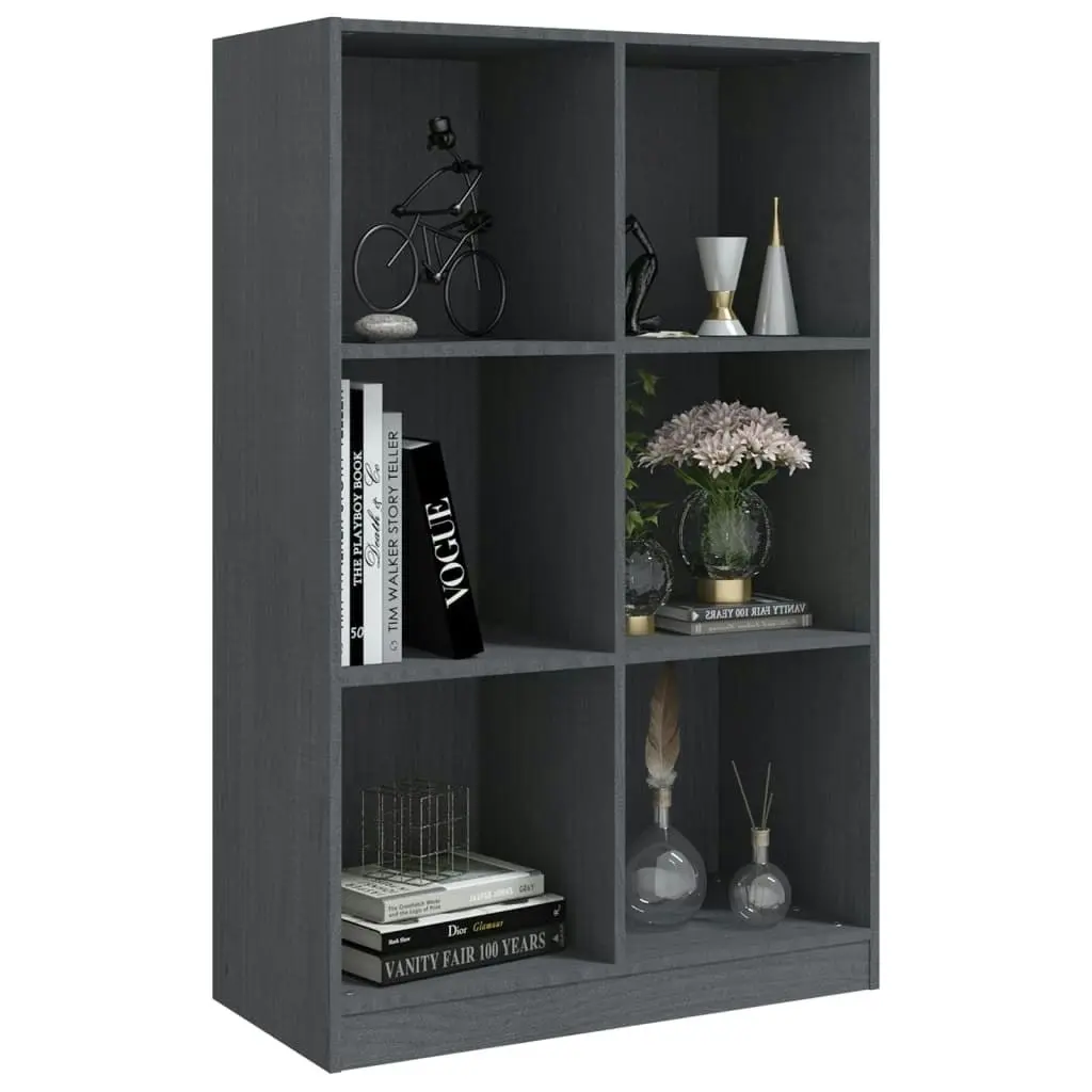 Book Cabinet Grey 70x33x110 cm Solid Pinewood 809956