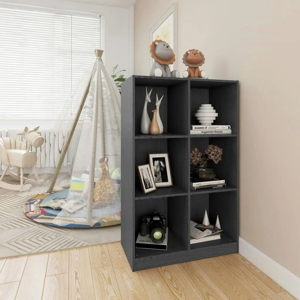 Book Cabinet Grey 70x33x110 cm Solid Pinewood 809956