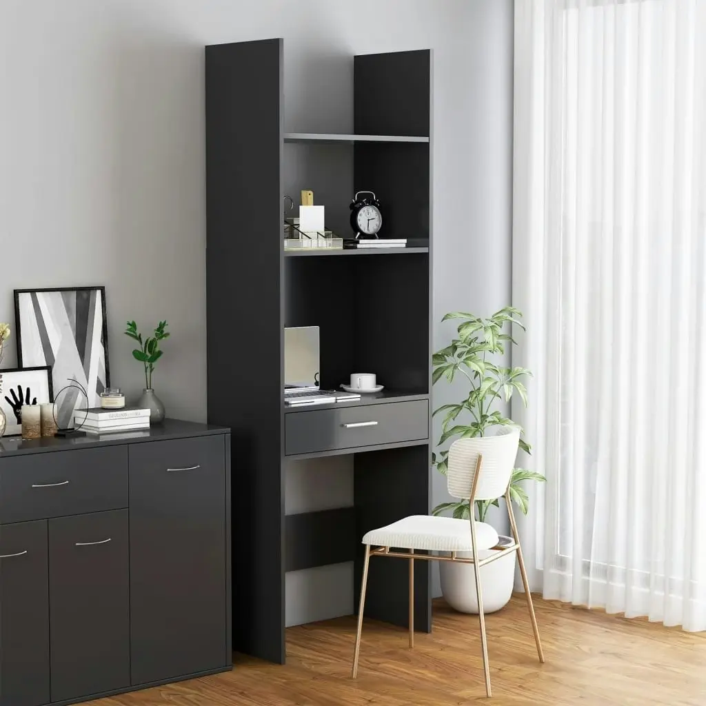 Book Cabinet Grey 60x35x180 cm Engineered Wood 803427