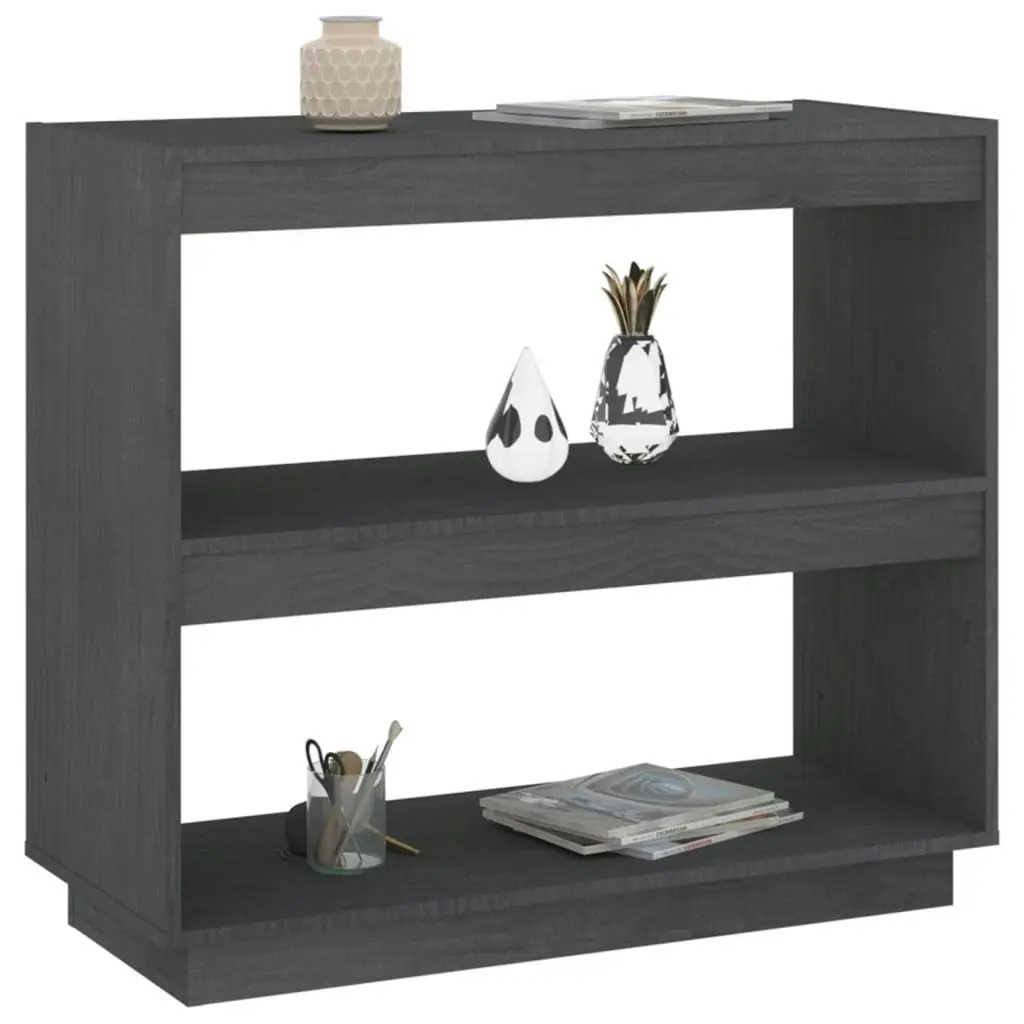 Book Cabinet Grey 80x35x71 cm Solid Pinewood 810881