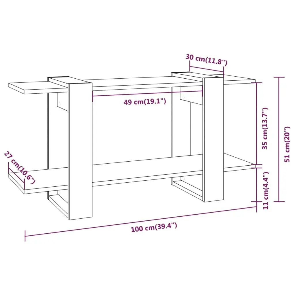 Book Cabinet Grey Sonoma 100x30x51 cm Engineered Wood 813570