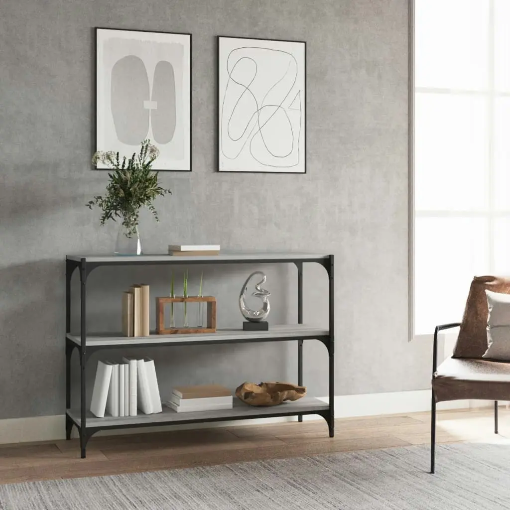 Book Cabinet Grey Sonoma 100x33x70.5cm Engineered Wood and Steel 819355