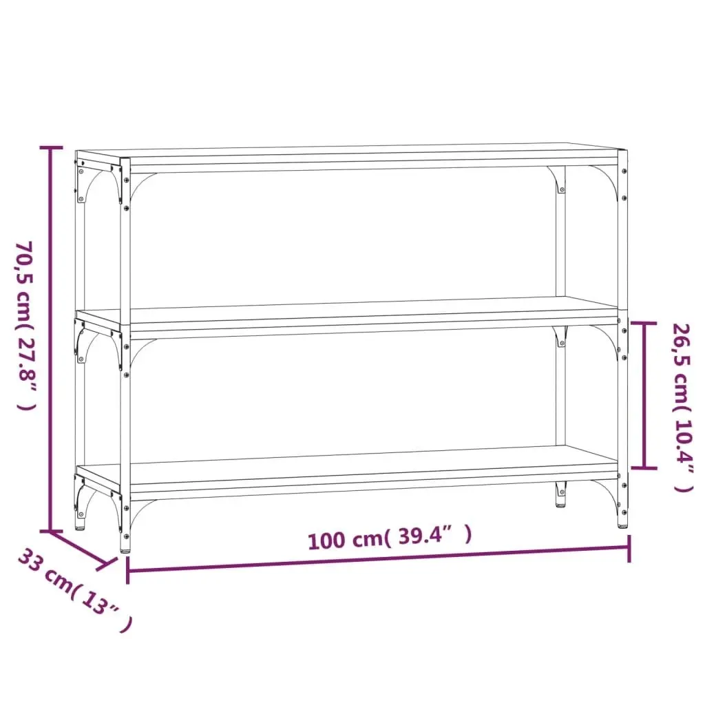 Book Cabinet Grey Sonoma 100x33x70.5cm Engineered Wood and Steel 819355