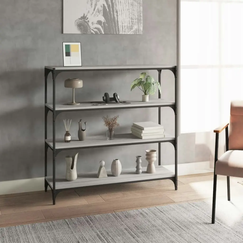 Book Cabinet Grey Sonoma 100x33x100 cm Engineered Wood and Steel 819360