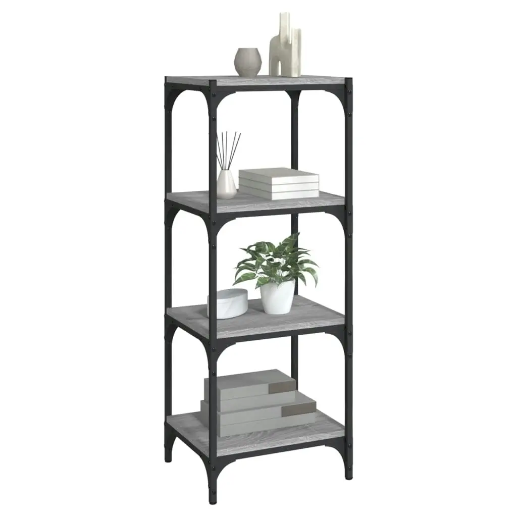 Book Cabinet Grey Sonoma 40x33x100 cm Engineered Wood and Steel 819315