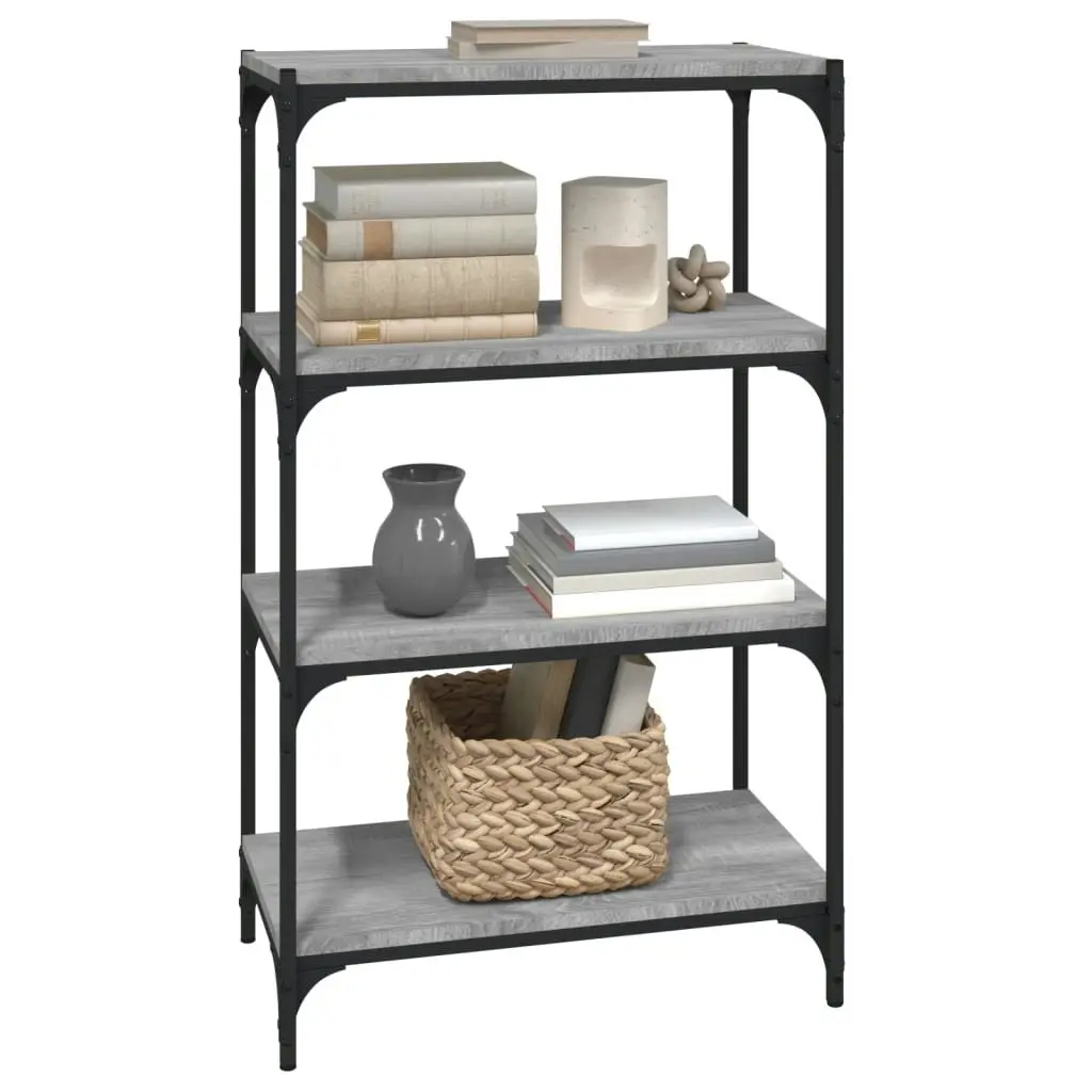 Book Cabinet Grey Sonoma 60x33x100 cm Engineered Wood and Steel 819330