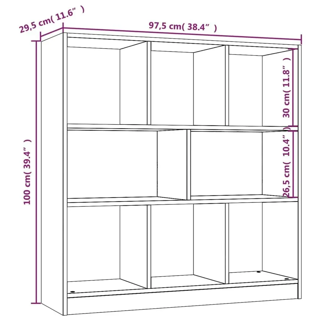 Book Cabinet Grey Sonoma 97.5x29.5x100 cm Engineered Wood 826379