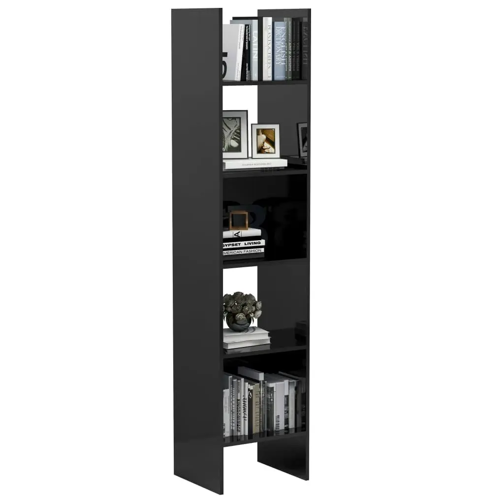 Book Cabinet High Gloss Grey 40x35x180 cm Engineered Wood 803406