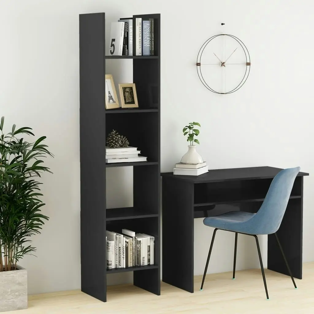 Book Cabinet High Gloss Grey 40x35x180 cm Engineered Wood 803406