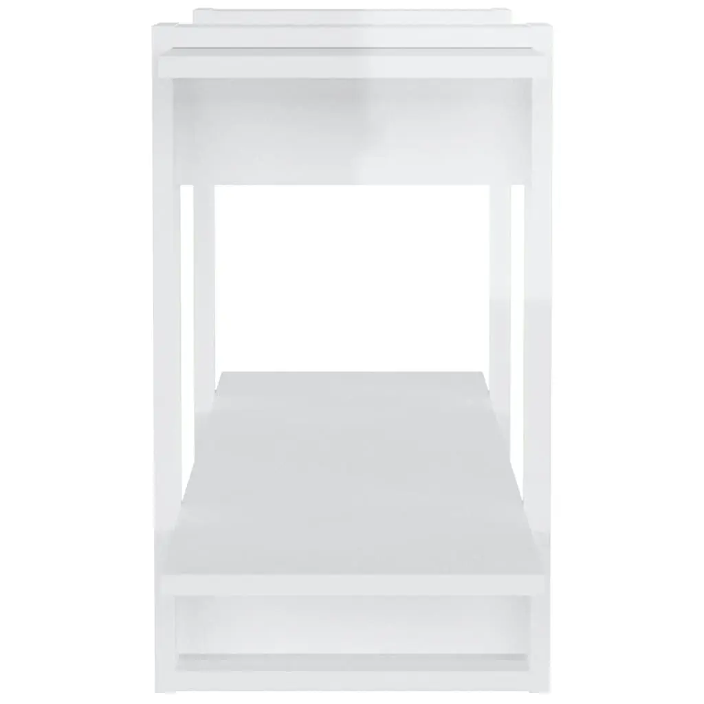 Book Cabinet High Gloss White 100x30x51 cm Engineered Wood 811562