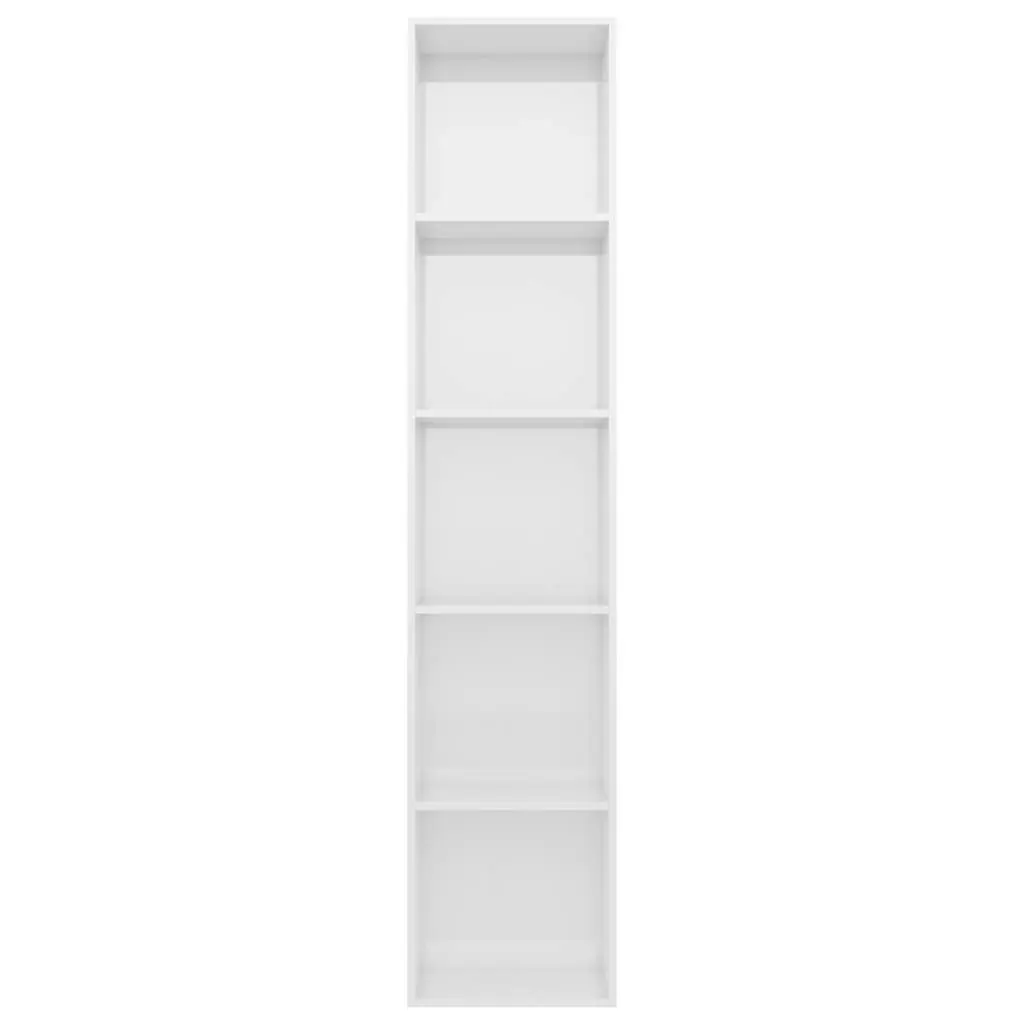 Book Cabinet High Gloss White 40x30x189 cm Engineered Wood 800960