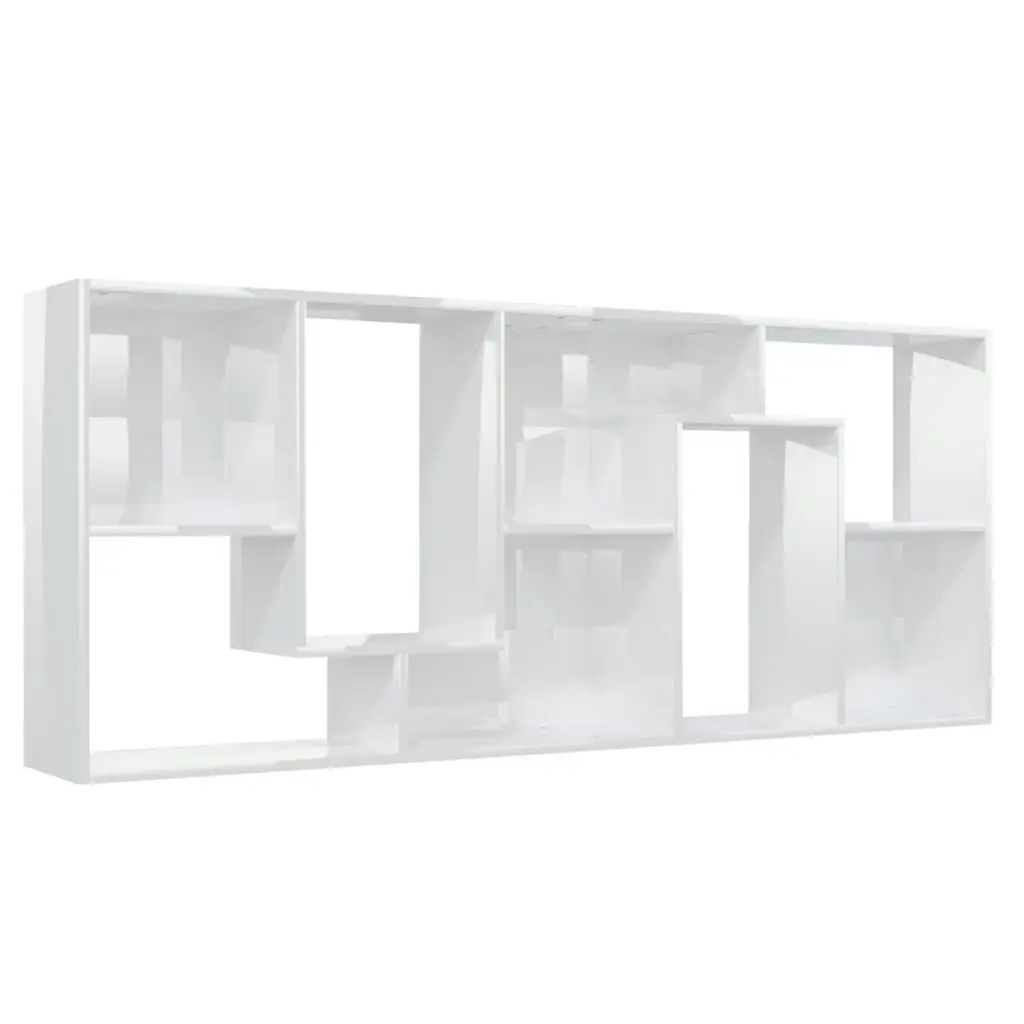 Book Cabinet High Gloss White 67x24x161 cm Engineered Wood 801883