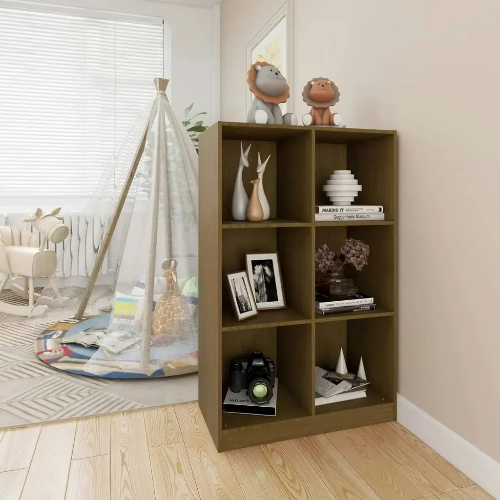 Book Cabinet Honey Brown 70x33x110 cm Solid Pinewood 809957