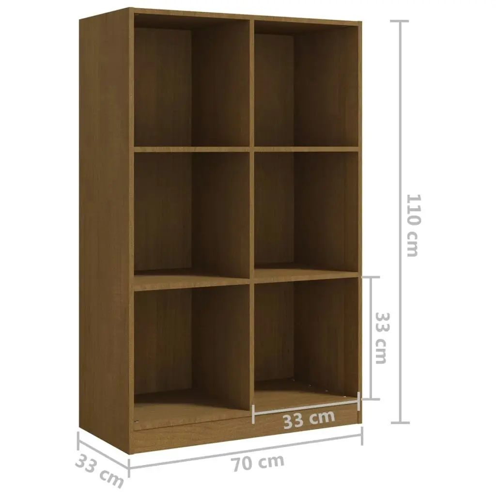 Book Cabinet Honey Brown 70x33x110 cm Solid Pinewood 809957