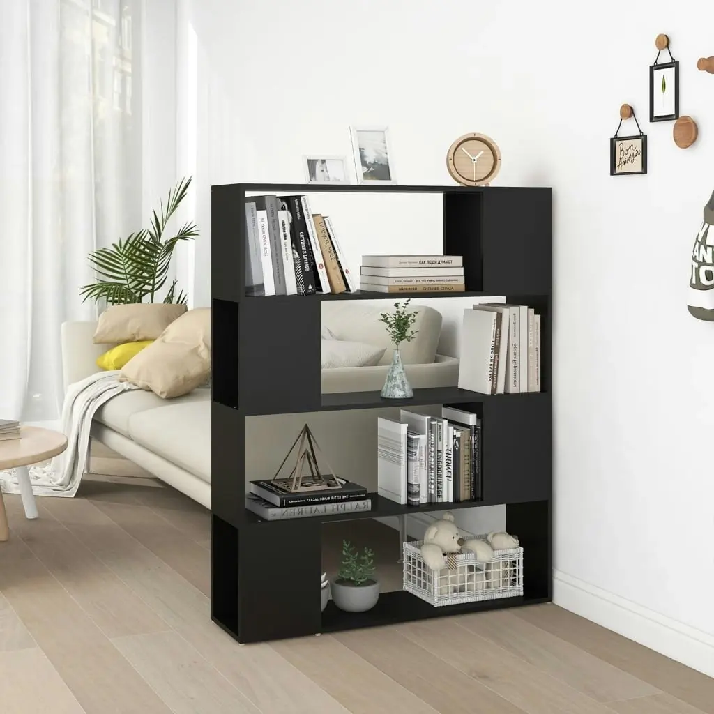 Book Cabinet Room Divider Black 100x24x124 cm 809189