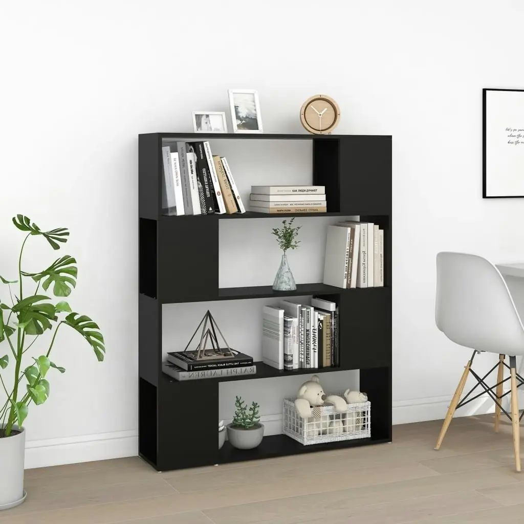 Book Cabinet Room Divider Black 100x24x124 cm 809189