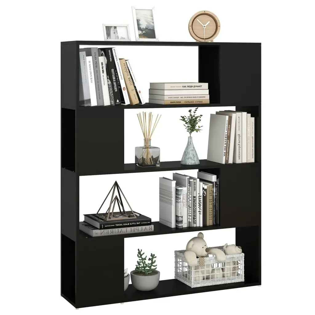 Book Cabinet Room Divider Black 100x24x124 cm 809189