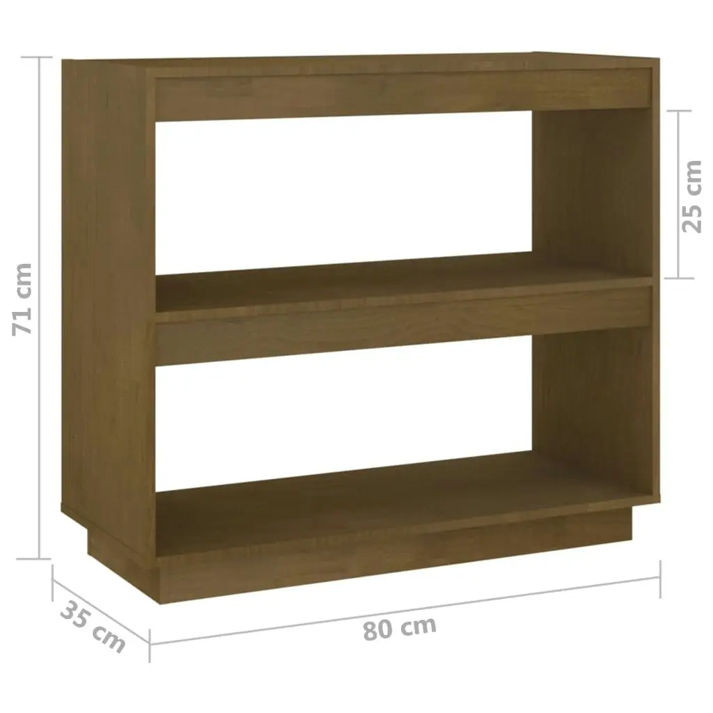 Book Cabinet Honey Brown 80x35x71 cm Solid Pinewood 810882