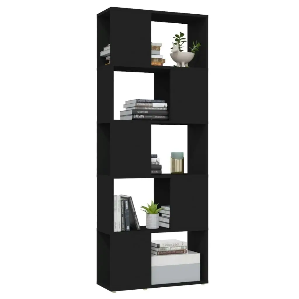 Book Cabinet Room Divider Black 60x24x155 cm Engineered Wood 809090