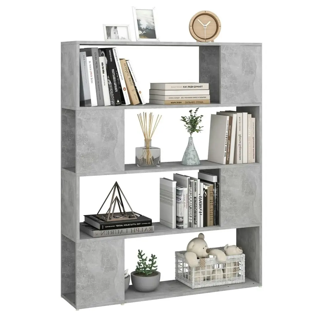 Book Cabinet Room Divider Concrete Grey 100x24x124 cm 809192