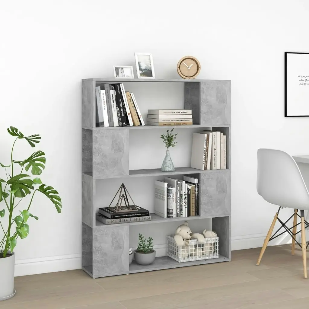 Book Cabinet Room Divider Concrete Grey 100x24x124 cm 809192