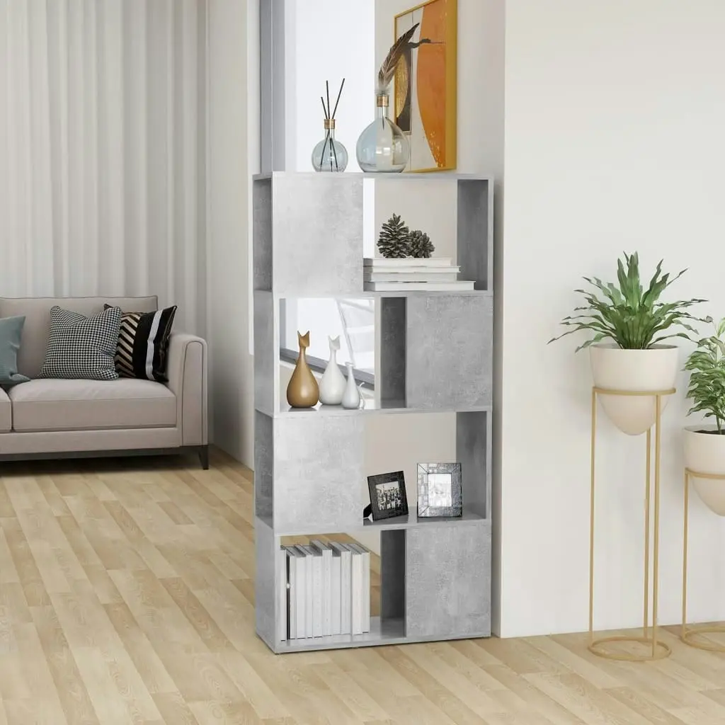 Book Cabinet Room Divider Concrete Grey 60x24x124.5 cm 809084