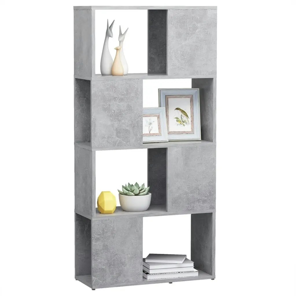 Book Cabinet Room Divider Concrete Grey 60x24x124.5 cm 809084