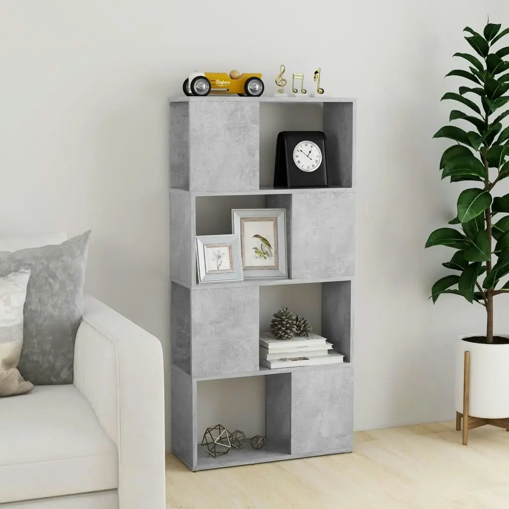 Book Cabinet Room Divider Concrete Grey 60x24x124.5 cm 809084