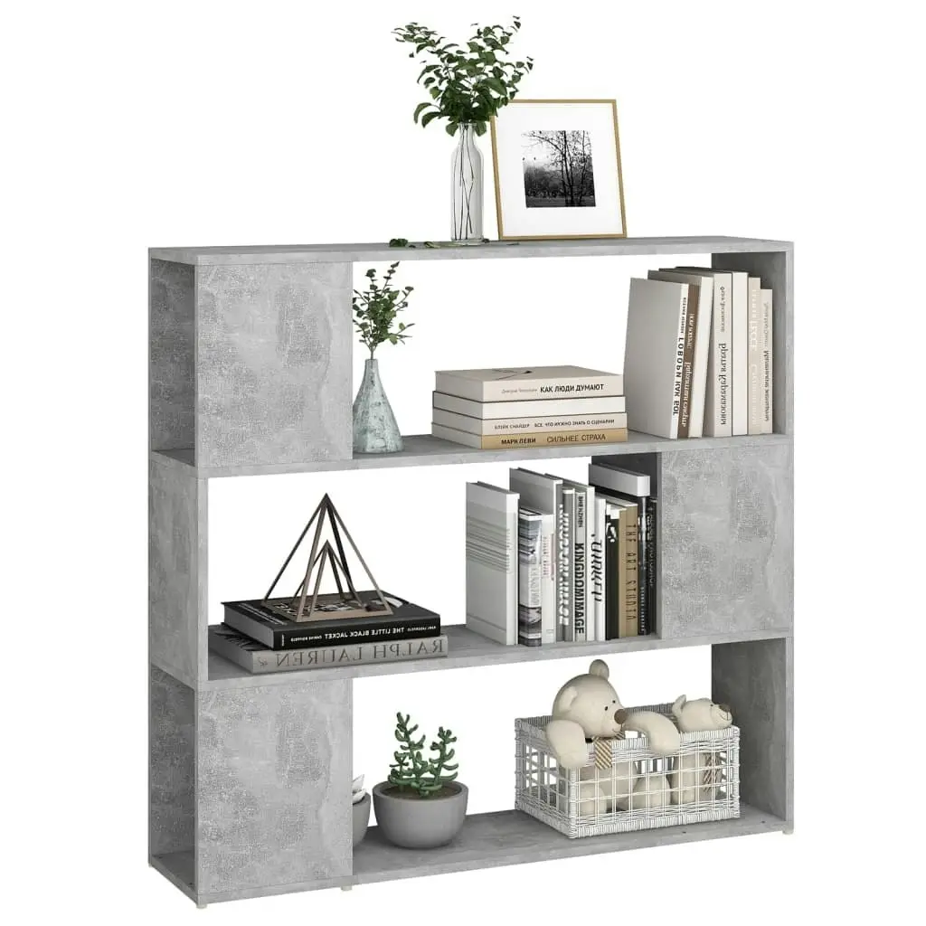 Book Cabinet Room Divider Concrete Grey 100x24x94 cm 809183