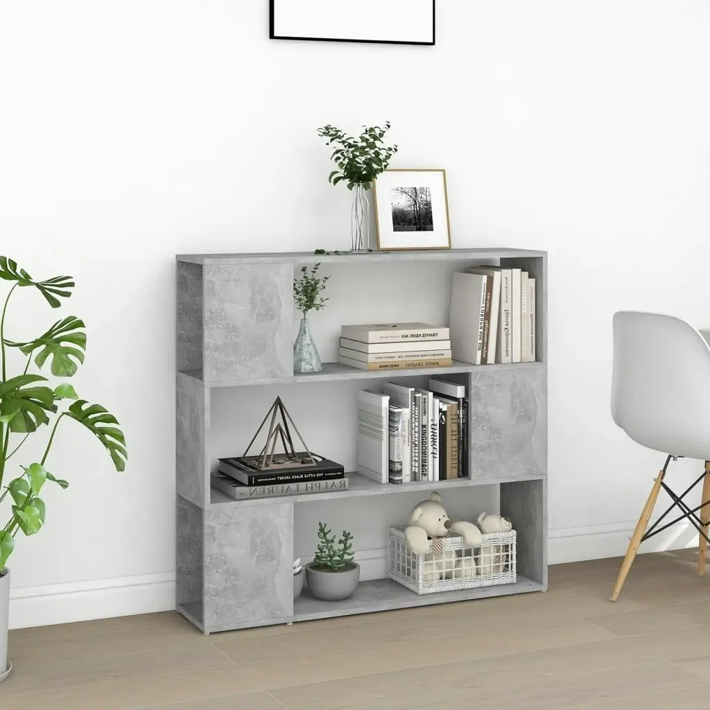 Book Cabinet Room Divider Concrete Grey 100x24x94 cm 809183