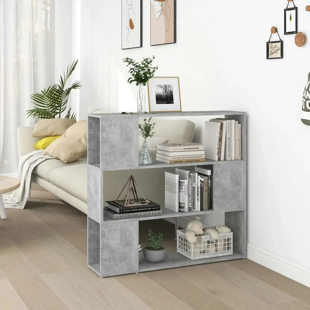 Book Cabinet Room Divider Concrete Grey 100x24x94 cm 809183