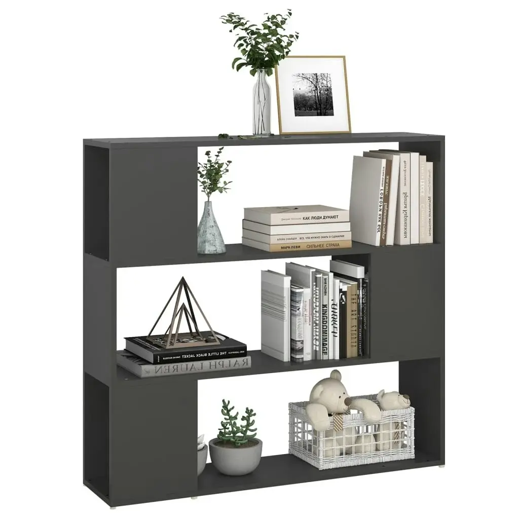 Book Cabinet Room Divider Grey 100x24x94 cm 809181