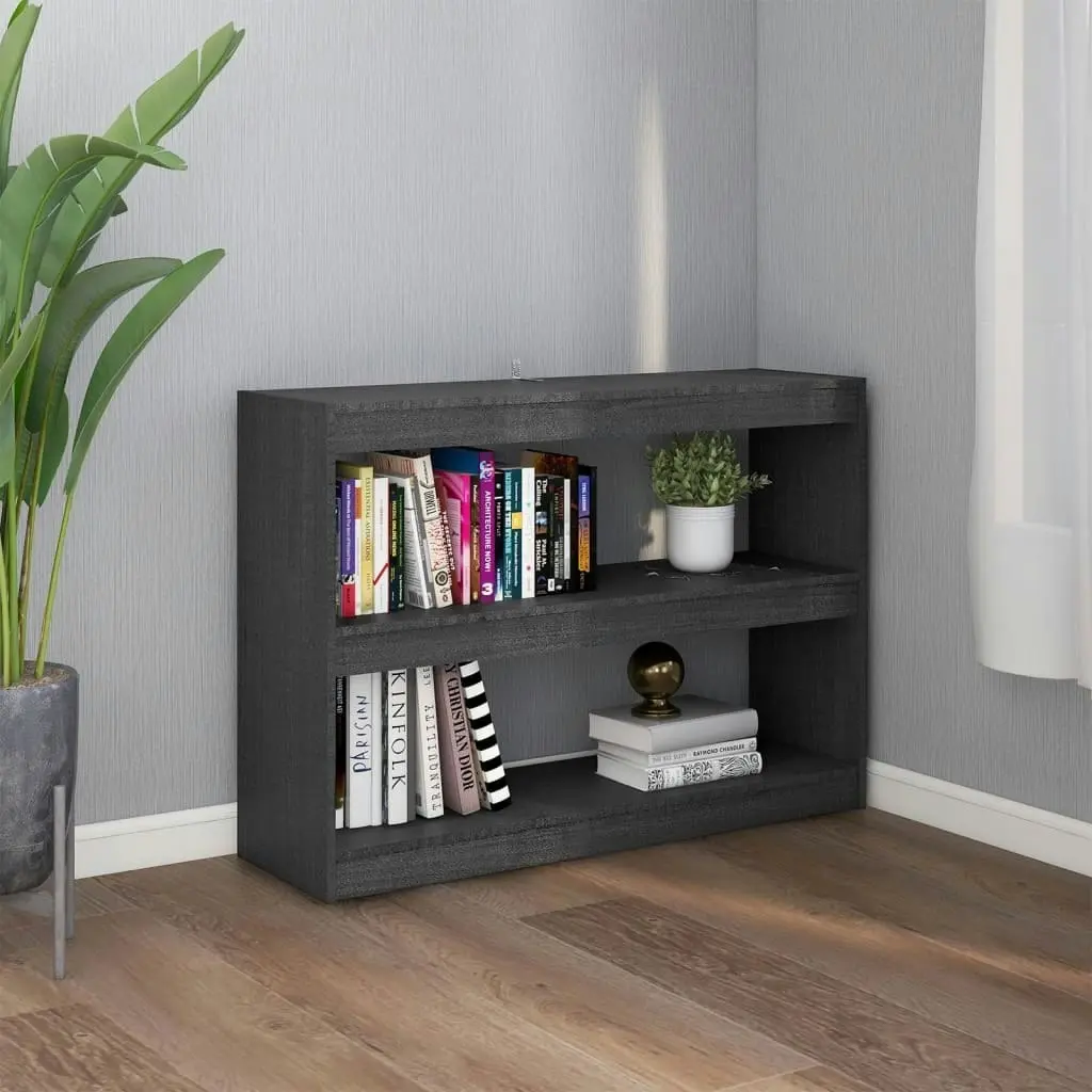 Book Cabinet Room Divider Grey 100x30x71.5 cm Pinewood 808210