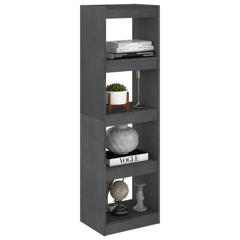 Book Cabinet Room Divider Grey 40x30x135.5 cm Pinewood 808145