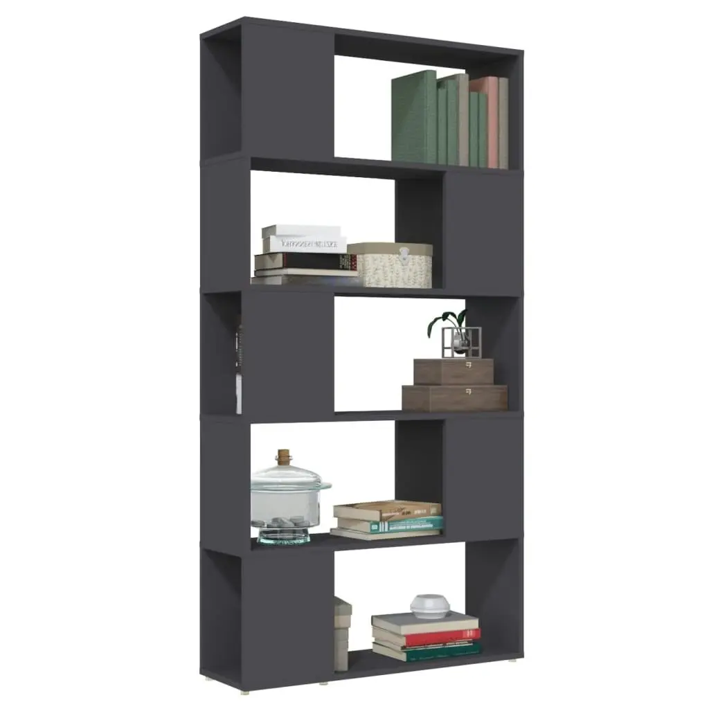 Book Cabinet Room Divider Grey 80x24x155 cm Engineered Wood 809145