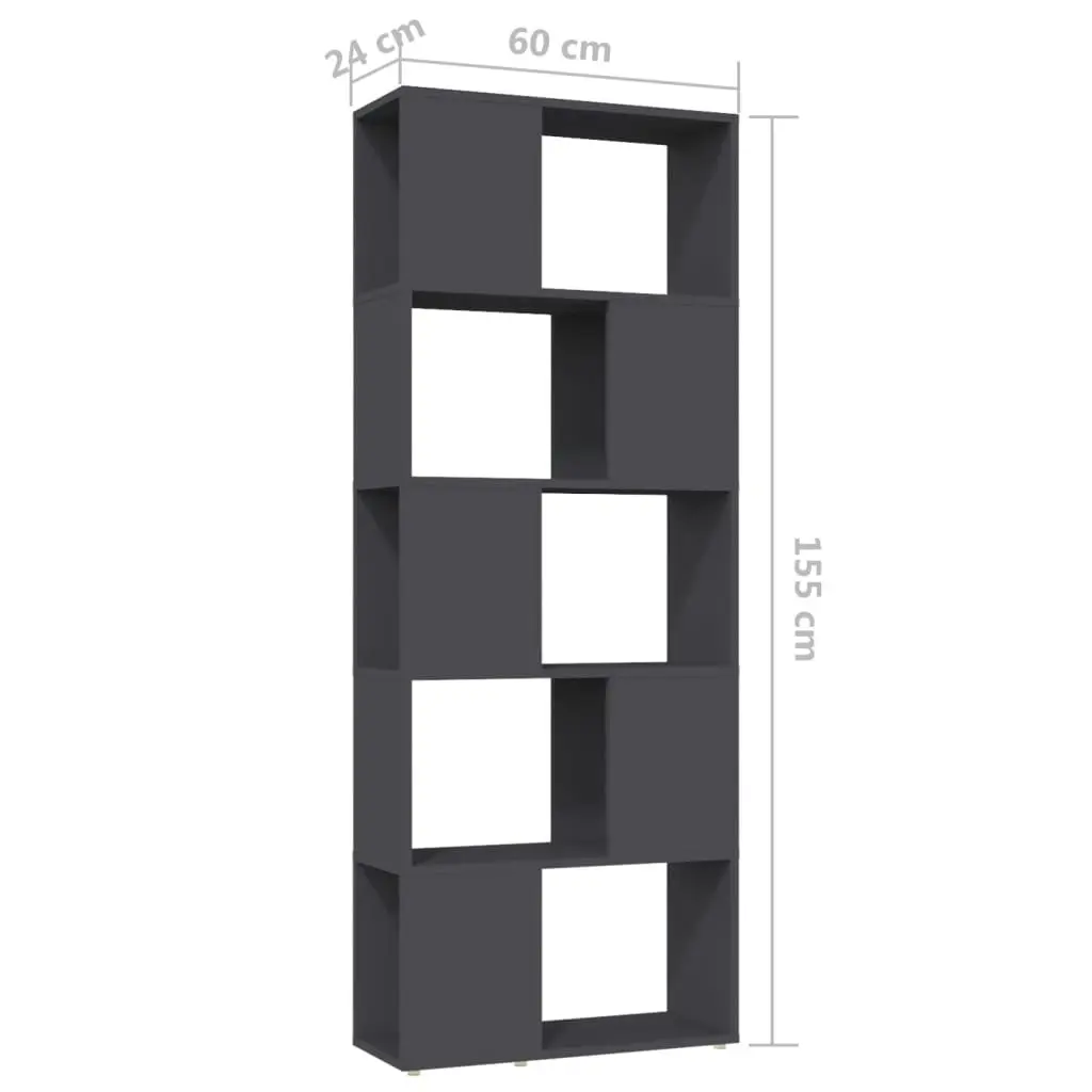 Book Cabinet Room Divider Grey 60x24x155 cm Engineered Wood 809091