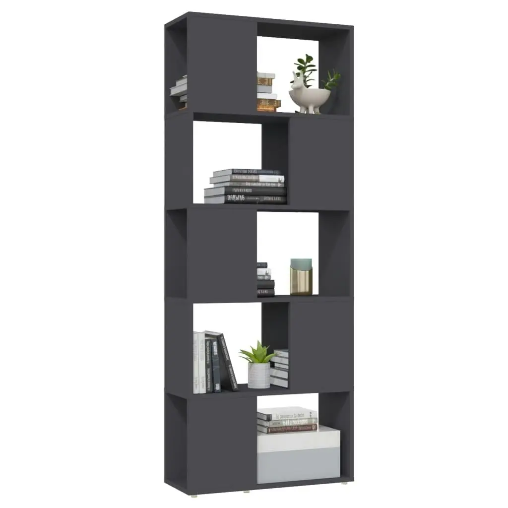 Book Cabinet Room Divider Grey 60x24x155 cm Engineered Wood 809091