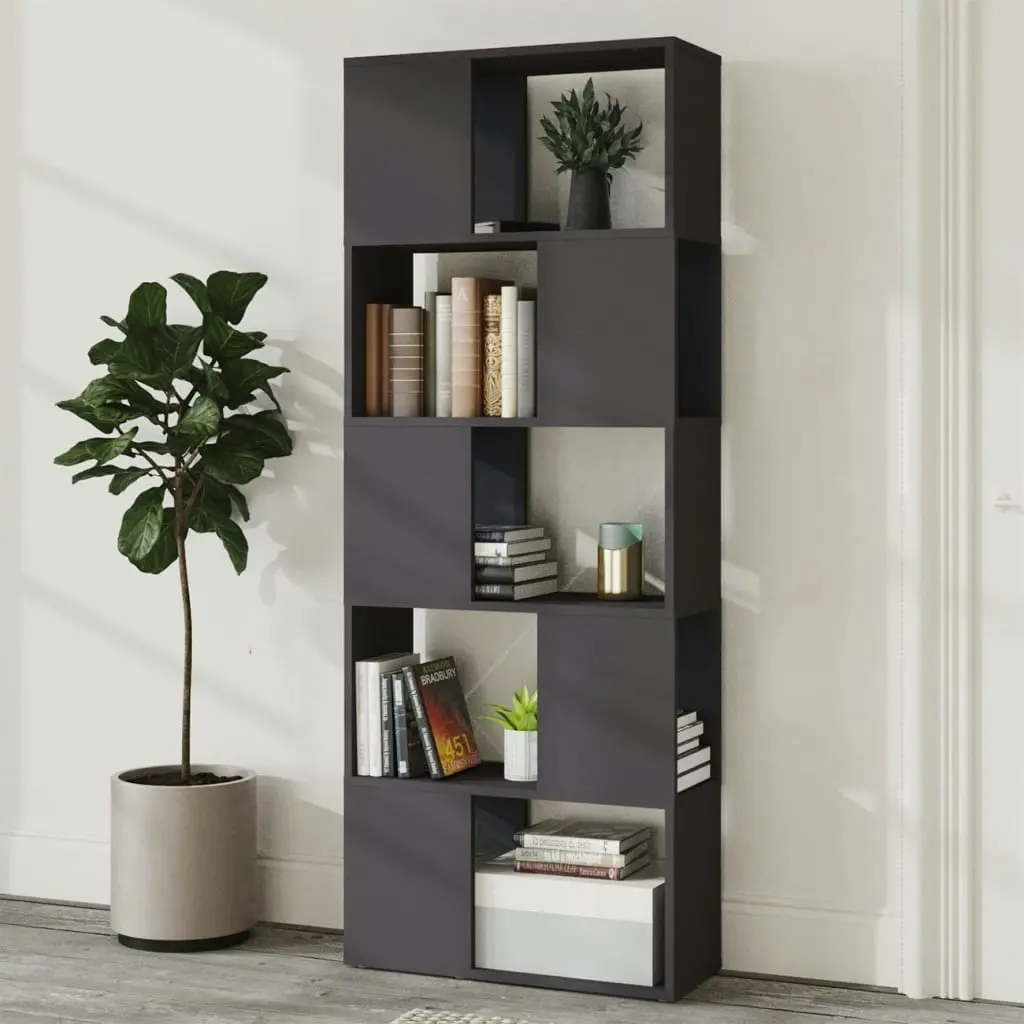 Book Cabinet Room Divider Grey 60x24x155 cm Engineered Wood 809091