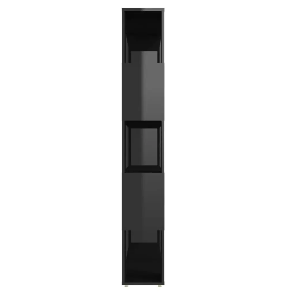 Book Cabinet Room Divider High Gloss Black 80x24x155 cm Engineered Wood 809150