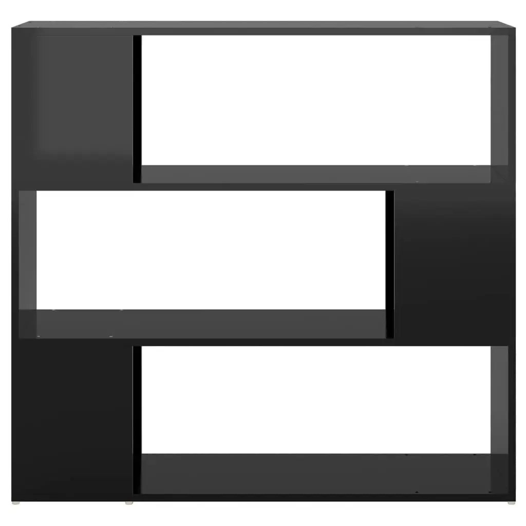 Book Cabinet Room Divider High Gloss Black 100x24x94 cm 809186