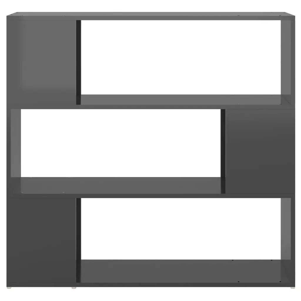 Book Cabinet Room Divider High Gloss Grey 100x24x94 cm 809187