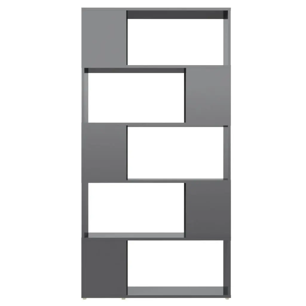 Book Cabinet Room Divider High Gloss Grey 80x24x155 cm Engineered Wood 809151