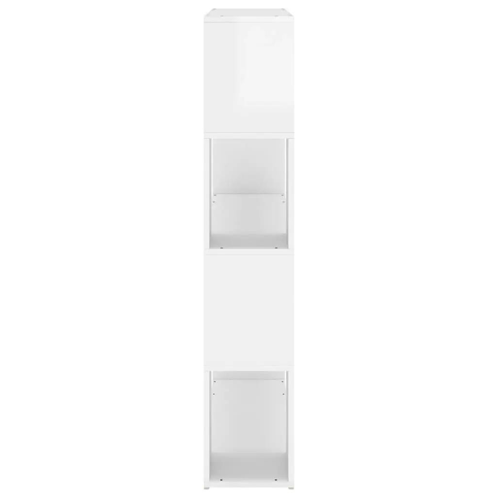 Book Cabinet Room Divider High Gloss White 100x24x124 cm 809194