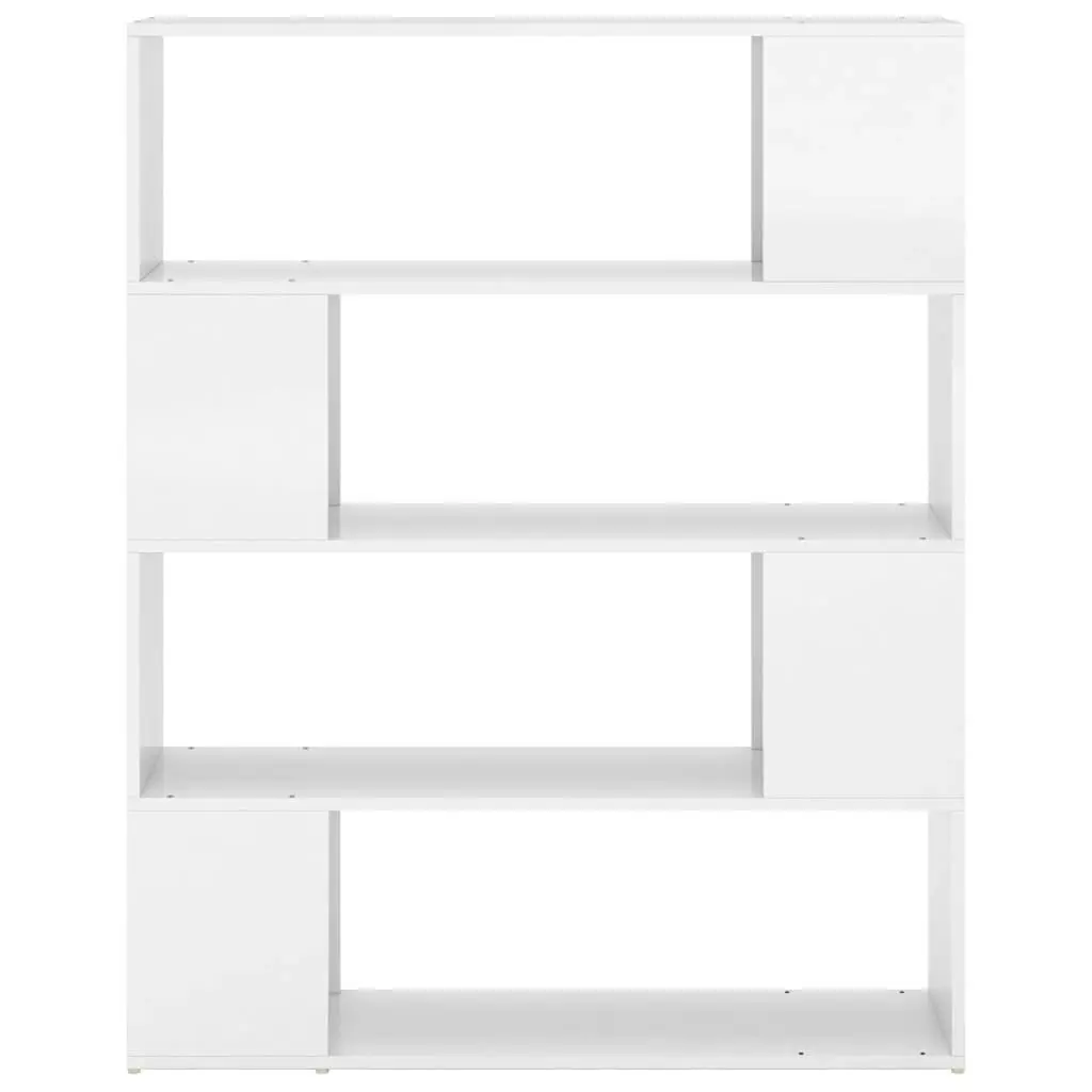 Book Cabinet Room Divider High Gloss White 100x24x124 cm 809194