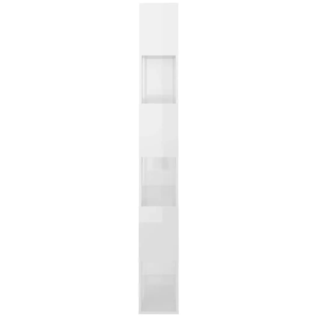 Book Cabinet Room Divider High Gloss White 80x24x186 cm Engineered Wood 809158