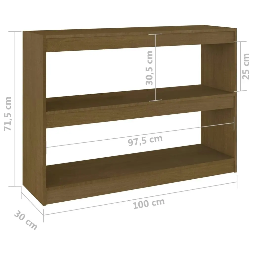 Book Cabinet Room Divider Honey Brown 100x30x71.5 cm Pinewood 808211